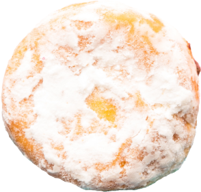 White powdered donut